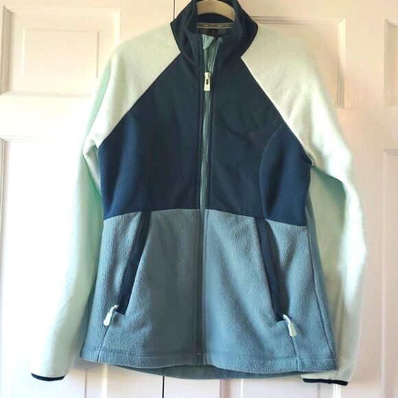 ALL IN MOTION POLARTEC GREEN FLEECE JACKET SIZE SMALL COLORBLOCK - Picture 1 of 9